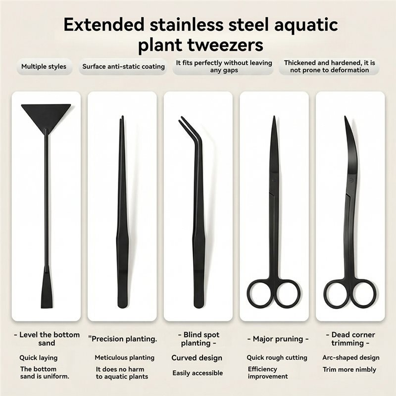 TFORU-Long Black Stainless Ste - đánh giá và giá Aquarium Planted Sand