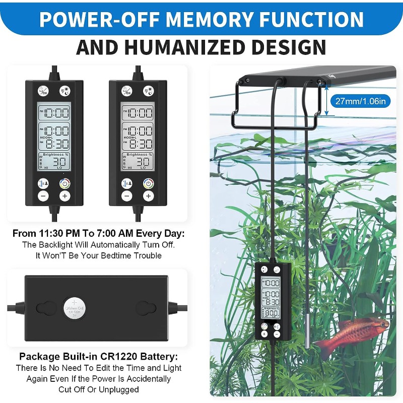24/7 Programmable Fish Tank Aq - đánh giá và giá Planted Aquarium Cycling